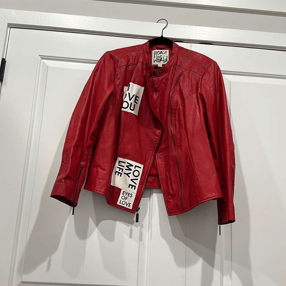 Red leather jacket